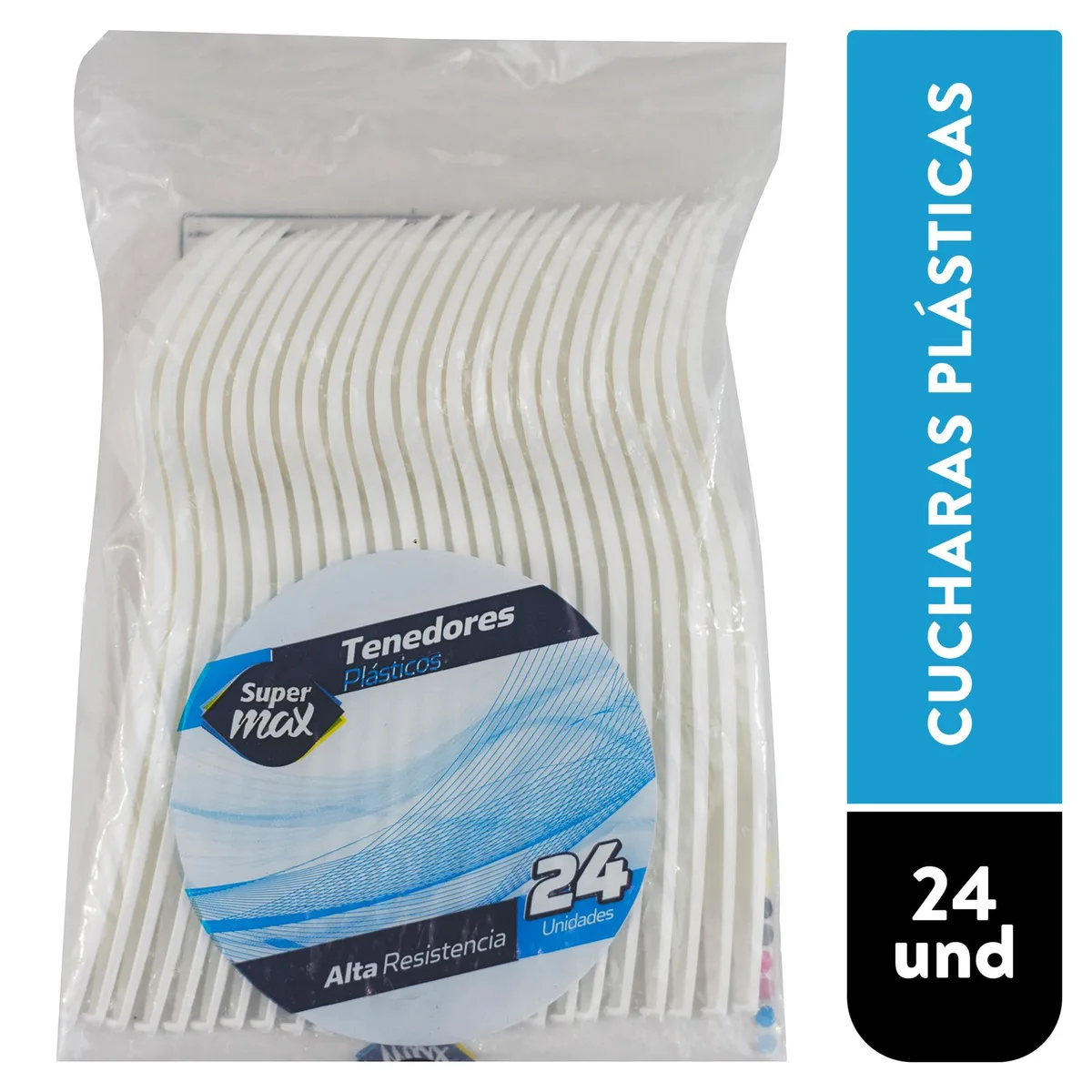 Tenedor Desechable Plasticos Supermax – 24 Unidades