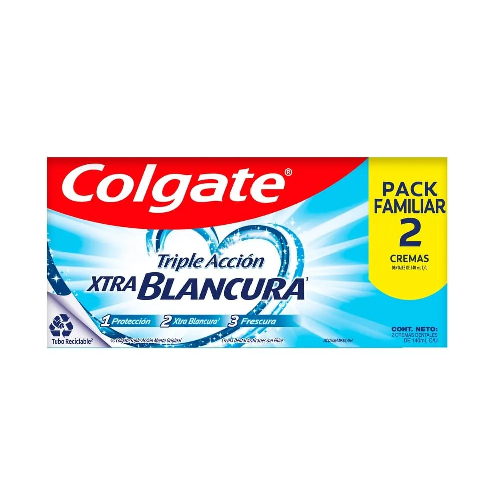 Pasta Dental Colgate Triple Acción Xtra Blancura 2 pack – 280 ml