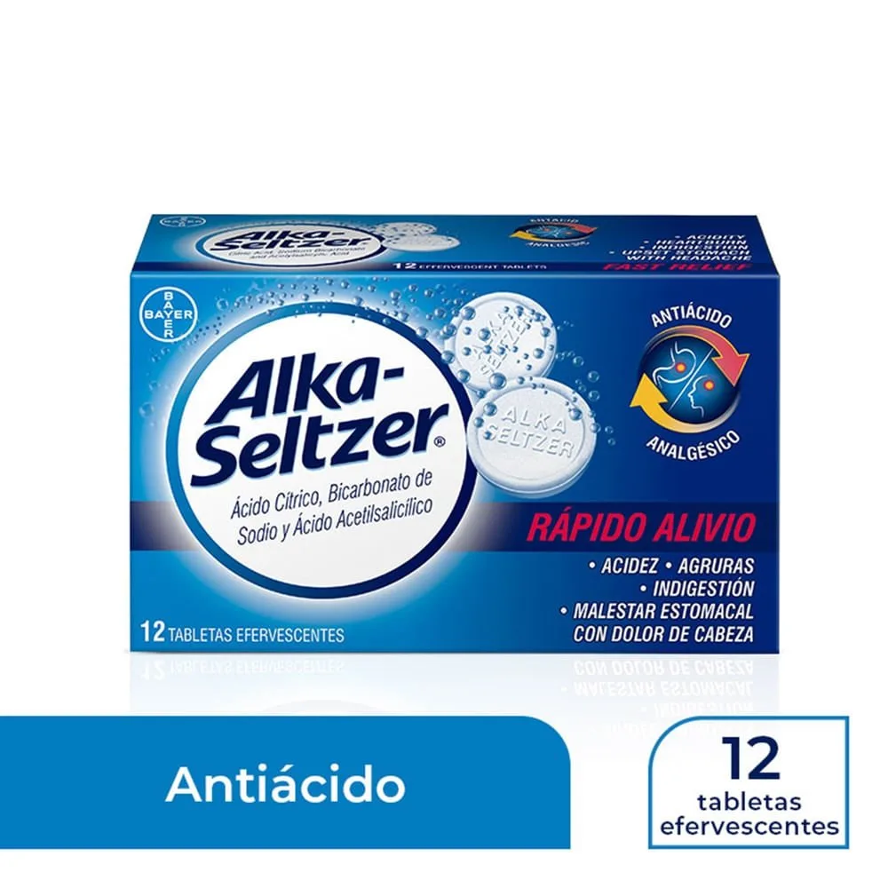 Alka Seltzer Regular caja 12 tabletas – Precio indicado por caja