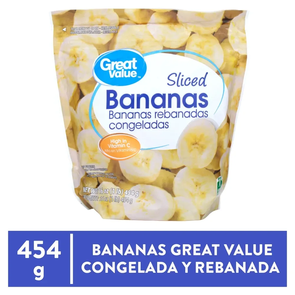 Bananos Great Value Rebanados Congelados 16 oz – 454 g