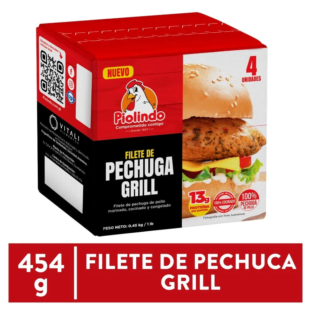 Comida Congelada Pio Lindo Pech Pollo Grill 454g