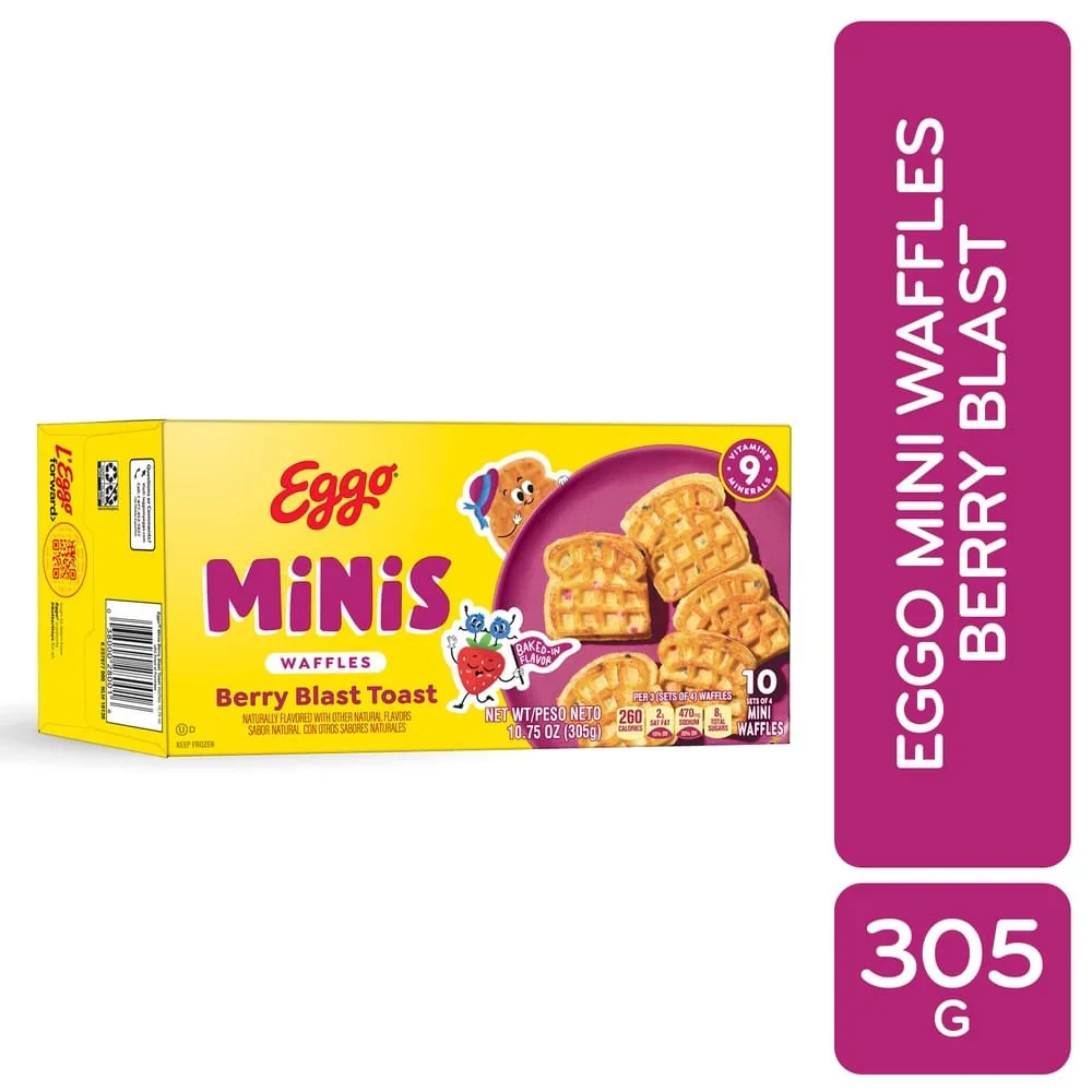 Waffles Kelloggs Eggo Berry Blast Minis – 305 g