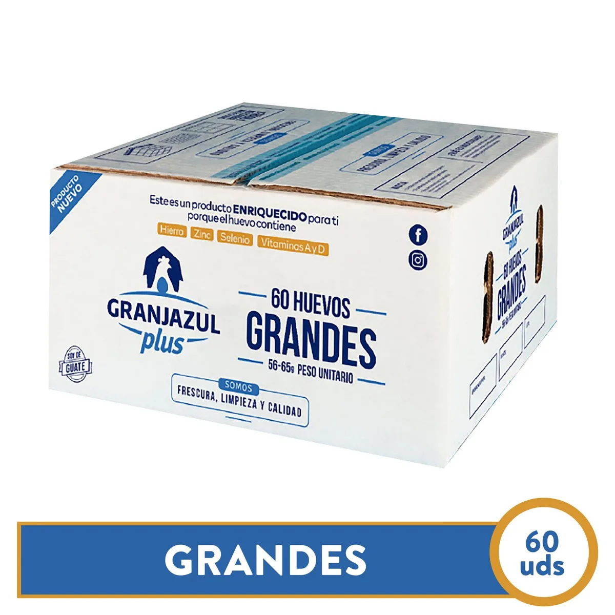 Huevo de Gallina Granjazul Blanco Grande – 60 Unidades