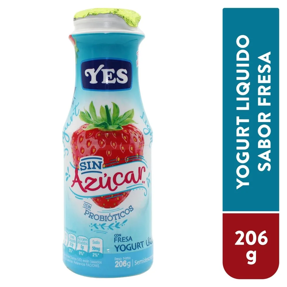 Yogurt Yes Líquido Light  Sin Azúcar Fresa – 206 g